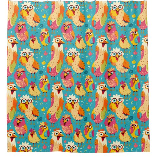 漫画おもしろいお洒落抽象芸術 シャワーカーテン (正面)