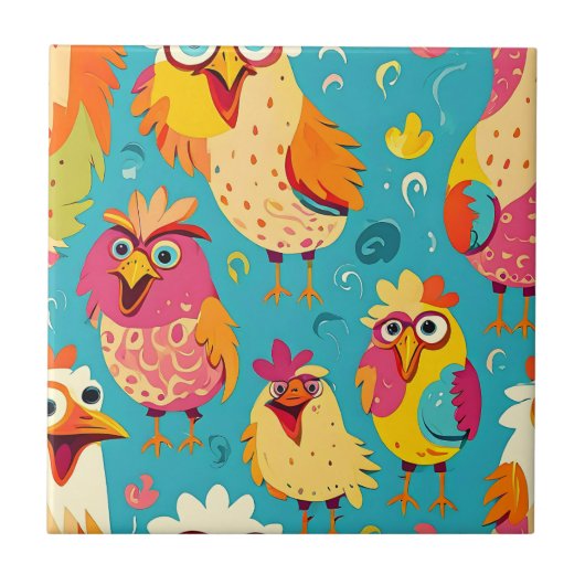 漫画おもしろいお洒落抽象芸術 タイル (正面)