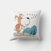 漫画おもしろいかわいい犬の子犬ハイキングウッドランド クッション (裏面)