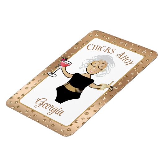 漫画おもしろいことわざブラウンアダートレディークルーズドア マグネット (左側)