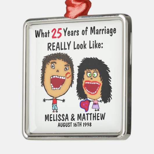 漫画おもしろいによる記念日引用文 メタルオーナメント (左)