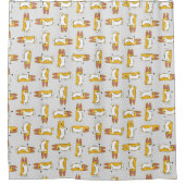 漫画おもしろいのコーギ模様 シャワーカーテン (正面)