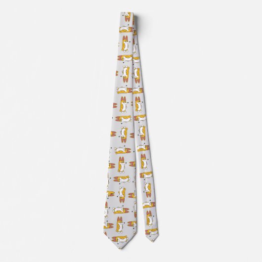 漫画おもしろいのコーギ模様 ネクタイ (正面)
