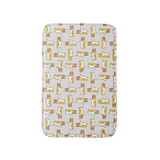 漫画おもしろいのコーギ模様 バスマット (正面縦)