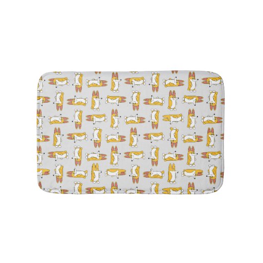 漫画おもしろいのコーギ模様 バスマット (正面)
