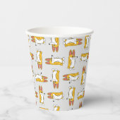 漫画おもしろいのコーギ模様 紙コップ (正面)