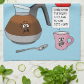 漫画おもしろいのコーヒーパン キッチンタオル (折り畳み)