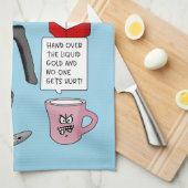 漫画おもしろいのコーヒーパン キッチンタオル (四つ折り)