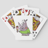 漫画おもしろいのサイ食べノのアイスクリームかわいい動物 トランプ (裏面)