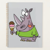 漫画おもしろいのサイ食べノのアイスクリームかわいい動物 プランナー手帳 (正面)