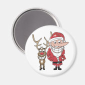 漫画おもしろいのサンタとルドルフ マグネット (正面/裏面)