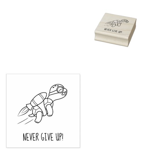 漫画おもしろいのジェットパックやる気を起こさせる亀 ラバースタンプ (押印)