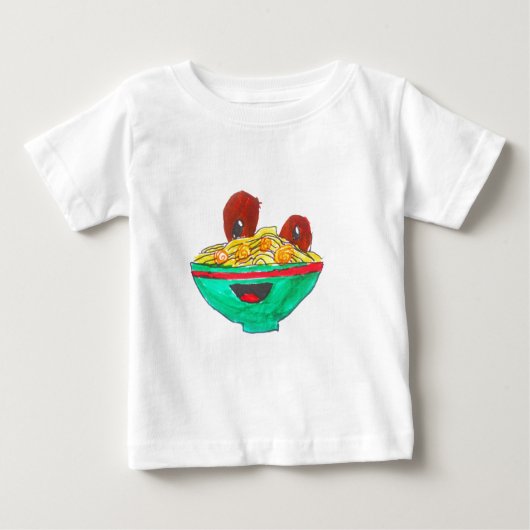 漫画おもしろいのスパゲッティ・ミートボールアート ベビーTシャツ (正面)