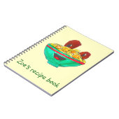 漫画おもしろいのスパゲティレシピブックアート ノートブック (左側)