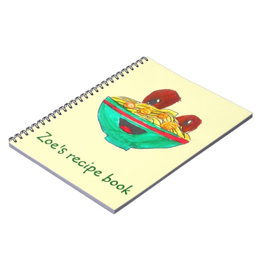 漫画おもしろいのスパゲティレシピブックアート ノートブック (左側)