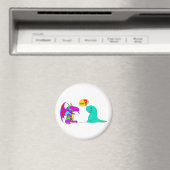 漫画おもしろいのディノス可愛い恐竜ドラゴンラー? マグネット (インサイチュ (食洗機))