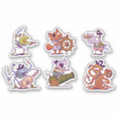 漫画おもしろいのピアルテ動物キャラクターセット シール (正面)