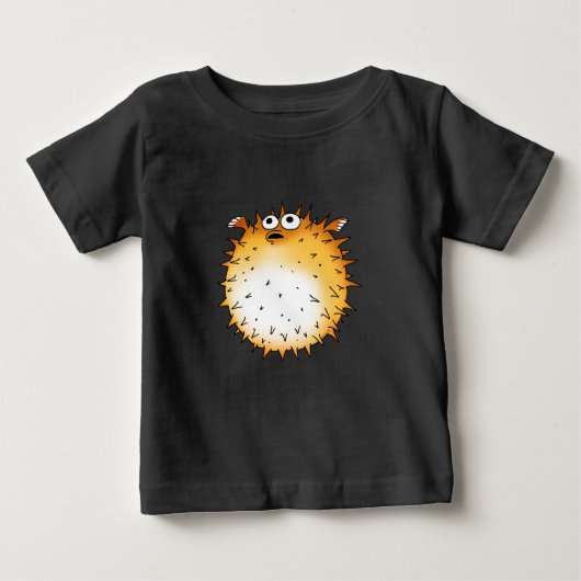 漫画おもしろいのフグデザイン ベビーTシャツ (正面)