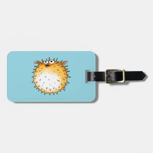 漫画おもしろいのフグデザイン ラゲッジタグ (正面横)