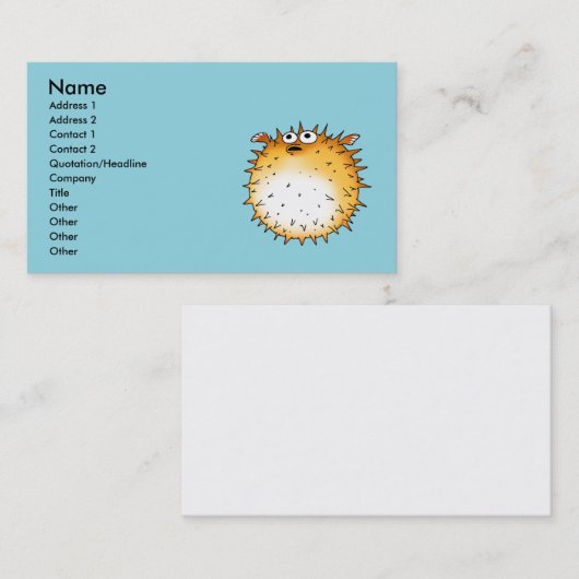 漫画おもしろいのフグデザイン 名刺 (正面/裏面)