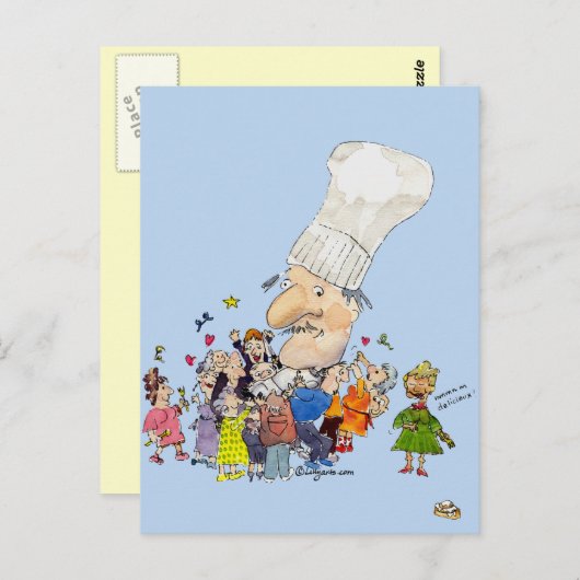 漫画おもしろいのフランスの料理人 ポストカード (正面/裏面)