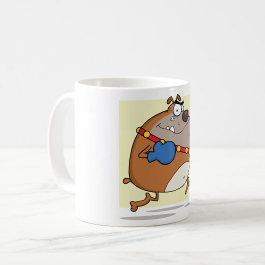 漫画おもしろいのブルドッグボクサー犬 コーヒーマグカップ (正面左)