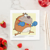 漫画おもしろいのブルドッグボクサー犬 スタンダードランチョンナプキン