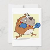 漫画おもしろいのブルドッグボクサー犬 ノートカード (正面)