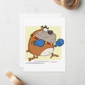 漫画おもしろいのブルドッグボクサー犬 ノートカード (正面/裏面インサイチュ)