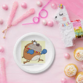 漫画おもしろいのブルドッグボクサー犬 ペーパープレート (パーティー)