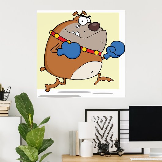 漫画おもしろいのブルドッグボクサー犬 ポスター