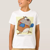 漫画おもしろいのブルドッグボクサー犬 Tシャツ (正面)