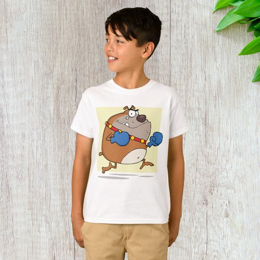 漫画おもしろいのブルドッグボクサー犬 Tシャツ