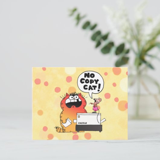 漫画おもしろいのマウス |おもしろいマウスと猫 ポストカード (スタンド正面)