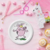 漫画おもしろいの子豚の銀行がお金を失う ペーパープレート (パーティー)