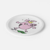 漫画おもしろいの子豚の銀行がお金を失う ペーパープレート (アングル)