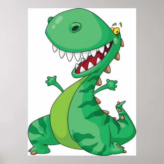 漫画おもしろいの恐竜が轟音を上げるTレックス ポスター (正面)