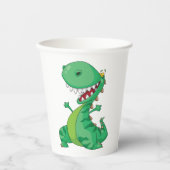 漫画おもしろいの恐竜が轟音を上げるTレックス 紙コップ (正面)