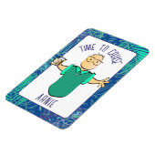 漫画おもしろいの灰色の髪の成熟マンクルーズドア マグネット (左側)