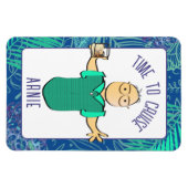 漫画おもしろいの灰色の髪の成熟マンクルーズドア マグネット (横)