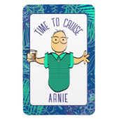 漫画おもしろいの灰色の髪の成熟マンクルーズドア マグネット (縦)