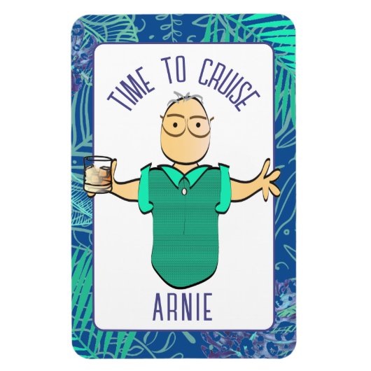 漫画おもしろいの灰色の髪の成熟マンクルーズドア マグネット (縦)