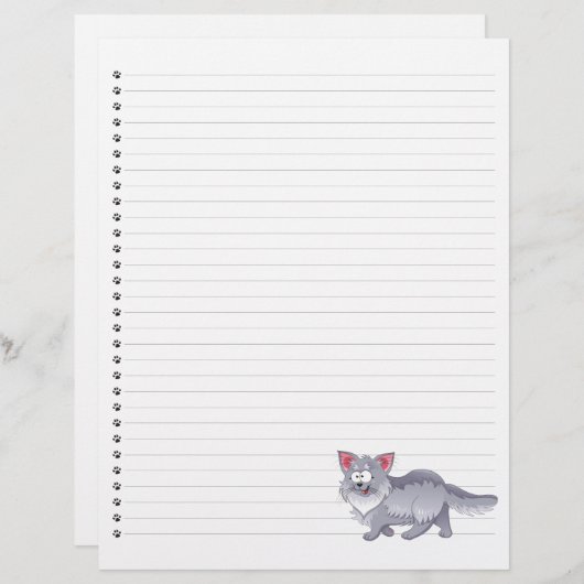 漫画おもしろいの猫が並ぶペットのレターヘッド (正面/裏面)