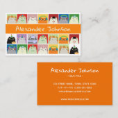 漫画おもしろいの猫のコラージュのビジネスカラフルカード 名刺 (正面/裏面)