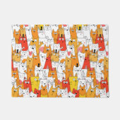 漫画おもしろいの猫グループ ドアマット (正面)