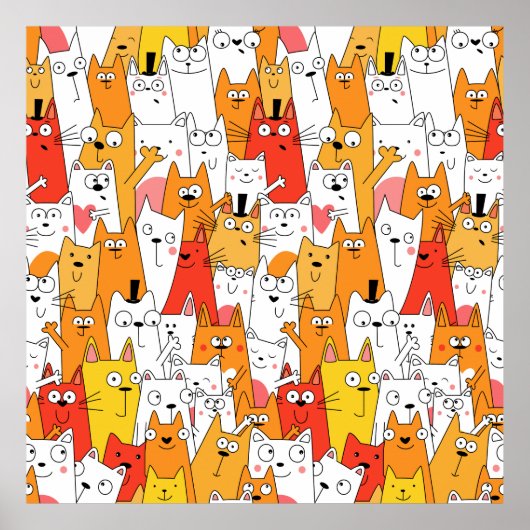 漫画おもしろいの猫グループ ポスター (正面)