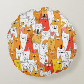 漫画おもしろいの猫グループ ラウンドクッション (裏面)