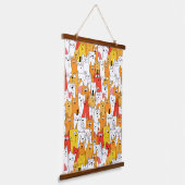 漫画おもしろいの猫グループ 吊り下げ型タペストリー (傾斜あり)