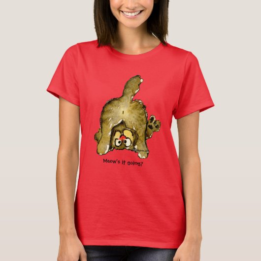 漫画おもしろいの猫ニャーが動いてる？タンク Tシャツ (正面)