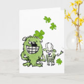 漫画おもしろいの生き物St. Paddys Day Greeting Ca カード (黄色い花)